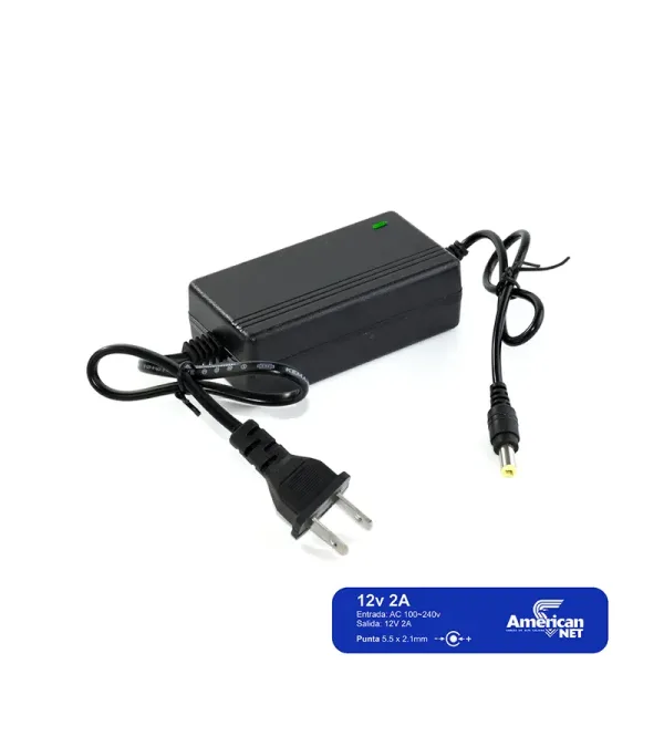 Adaptador 12v 2A Voltaje Regulado para Cámara de Seguridad - American NET ADP-24FB-2A