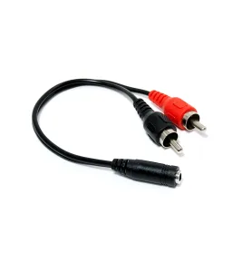 Adaptador de Audio MiniPlug Stereo 3.5mm Hembra a 2 RCA Macho
