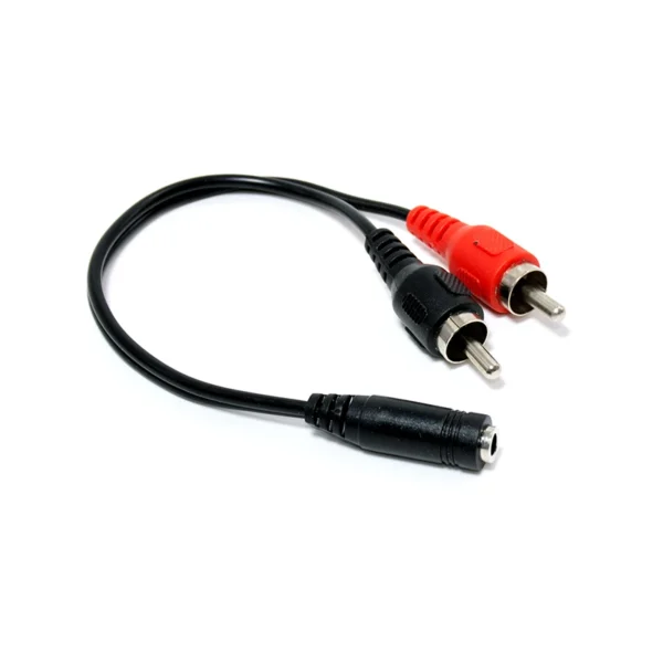 Adaptador de Audio MiniPlug Stereo 3.5mm Hembra a 2 RCA Macho