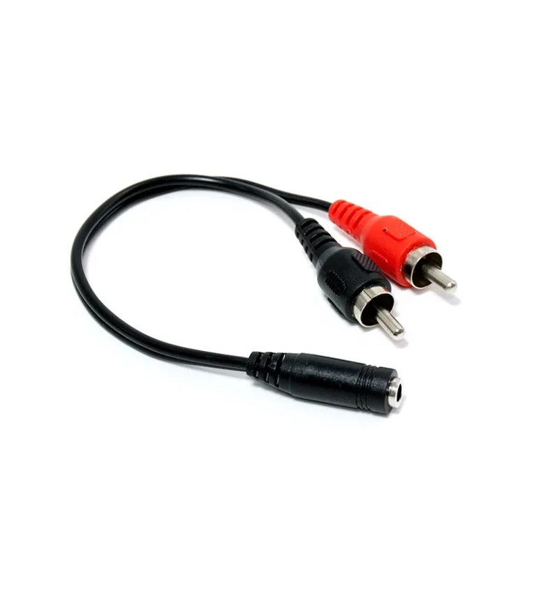 Adaptador de Audio MiniPlug Stereo 3.5mm Hembra a 2 RCA Macho