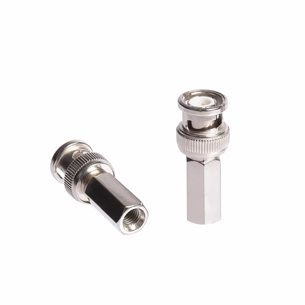 Conector BNC macho a Coaxial RG rosca a presión