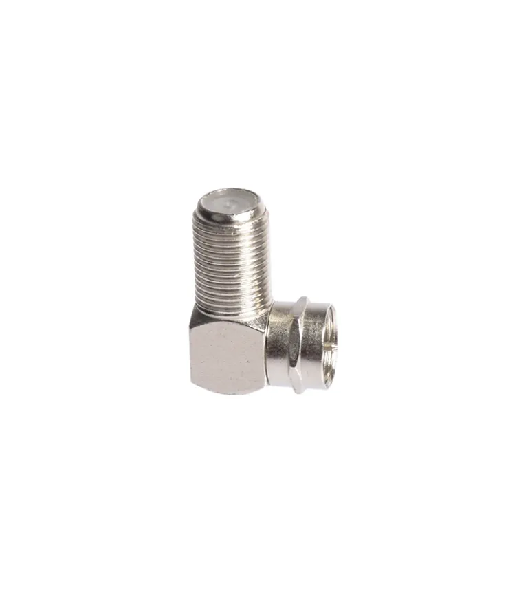 Conector Coaxial F Macho a Empalme Coaxial RG6 tipo F Hembra, Codo Coaxial para Antena