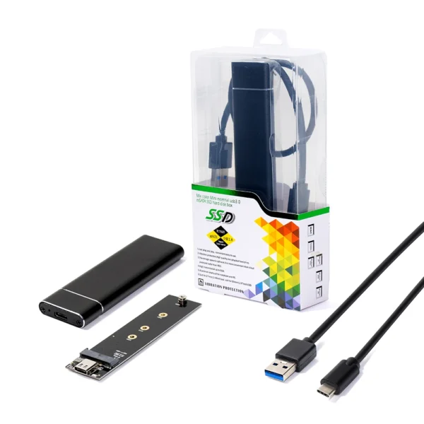 Adaptador M.2 SATA a USB-C | American NET GP-160-M2 | Velocidad USB 3.0 | Plug & Play | Carcasa Aluminio