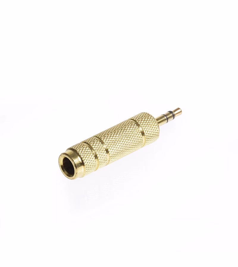 Adaptador Jack mm hembra a MiniPlug mm Macho con Metal Dorado Adaptador mm macho a Plug Hembra