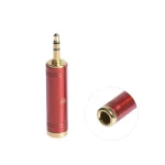 Convertidor MiniPlug Estéreo a Plug Estéreo hembra ADP-MP35, Adaptador Jack 6.3mm hembra a MiniPlug 3.5mm Macho Gold Plated