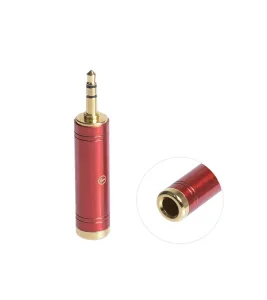 Convertidor MiniPlug Estéreo a Plug Estéreo hembra ADP-MP35, Adaptador Jack 6.3mm hembra a MiniPlug 3.5mm Macho Gold Plated