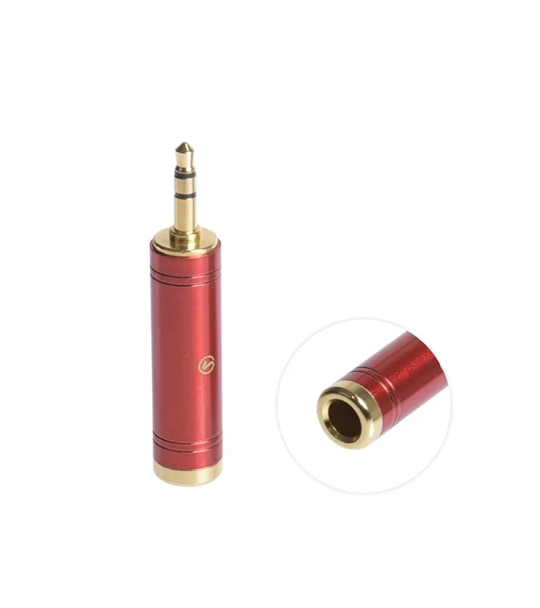 Convertidor MiniPlug Estéreo a Plug Estéreo hembra ADP-MP35, Adaptador Jack 6.3mm hembra a MiniPlug 3.5mm Macho Gold Plated