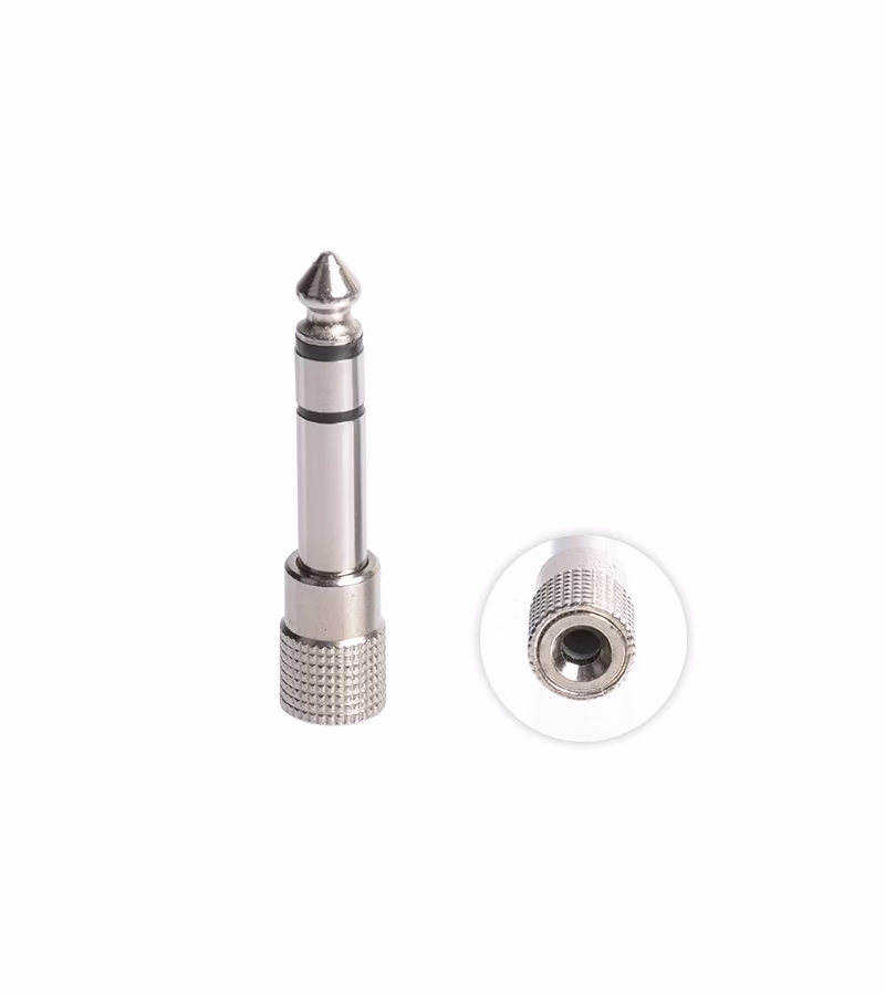 Conector Plug Estéreo a MiniPlug Estéreo hembra HFM ZZ YY  Adaptador Jack mm Macho a MiniPlug mm Hembra Niquelado