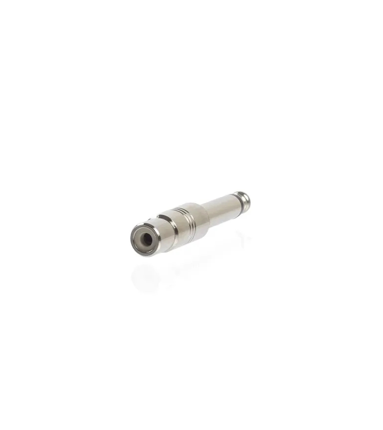Adaptador Jack RCA Hembra a Plug 1/4 6.35mm Monoaural Macho - Metal Plateado High Full Max