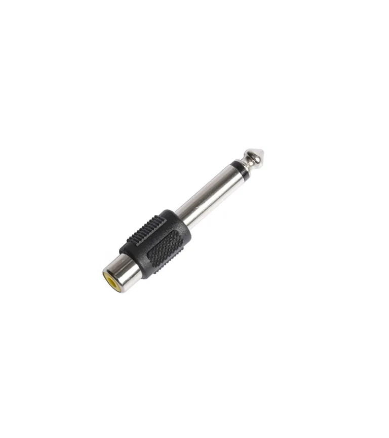 Adaptador Conector Plug Mono 6.35mm a RCA - Plástico HFM ZZ-A-0547