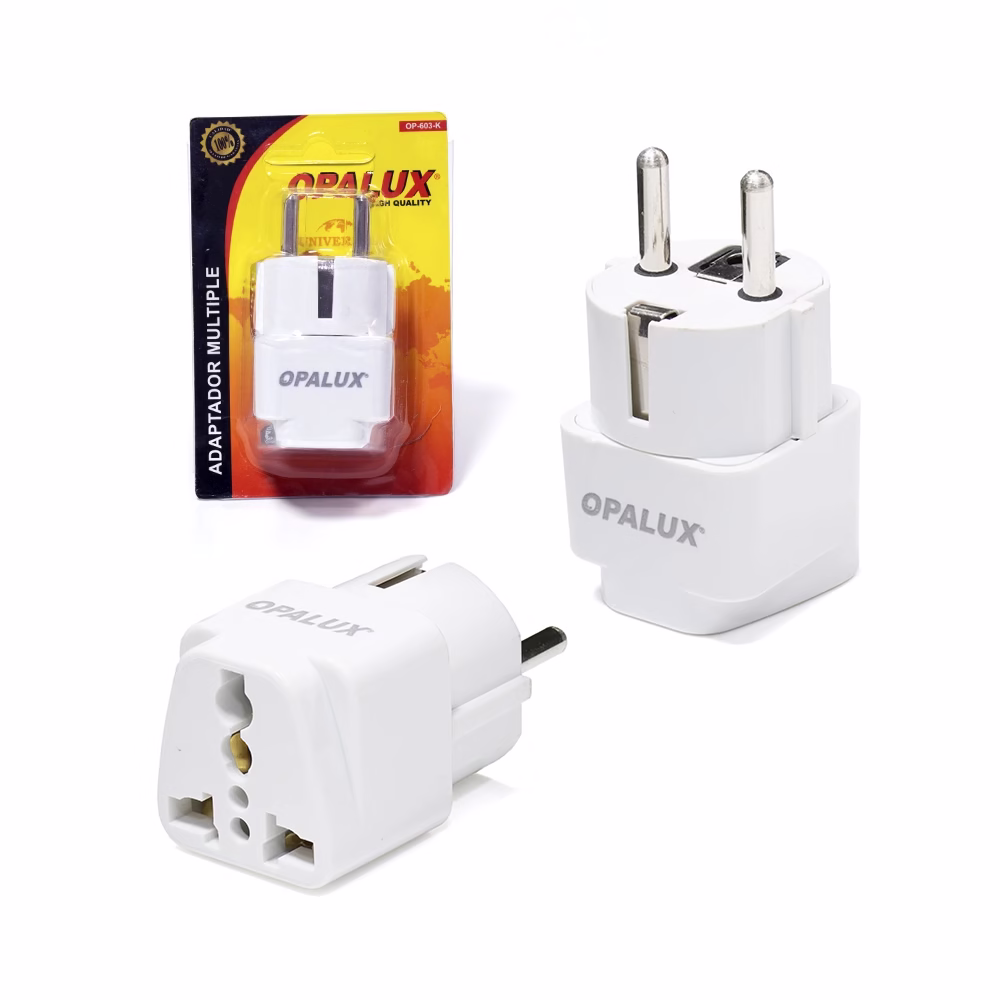 Adaptador Schuko a toma Universal Opalux OP  K Adaptador Enchufe Schuko a Enchufe de Toma Universal