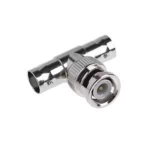Adaptador BNC Macho a 2 BNC Hembra Tipo T MaxCable B-140, Splitter BNC 1x2