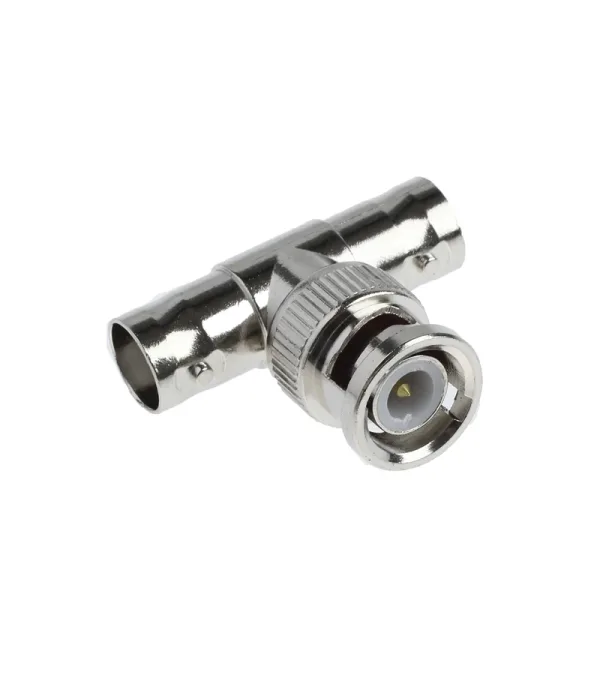 Adaptador BNC Macho a 2 BNC Hembra Tipo T MaxCable B-140, Splitter BNC 1x2