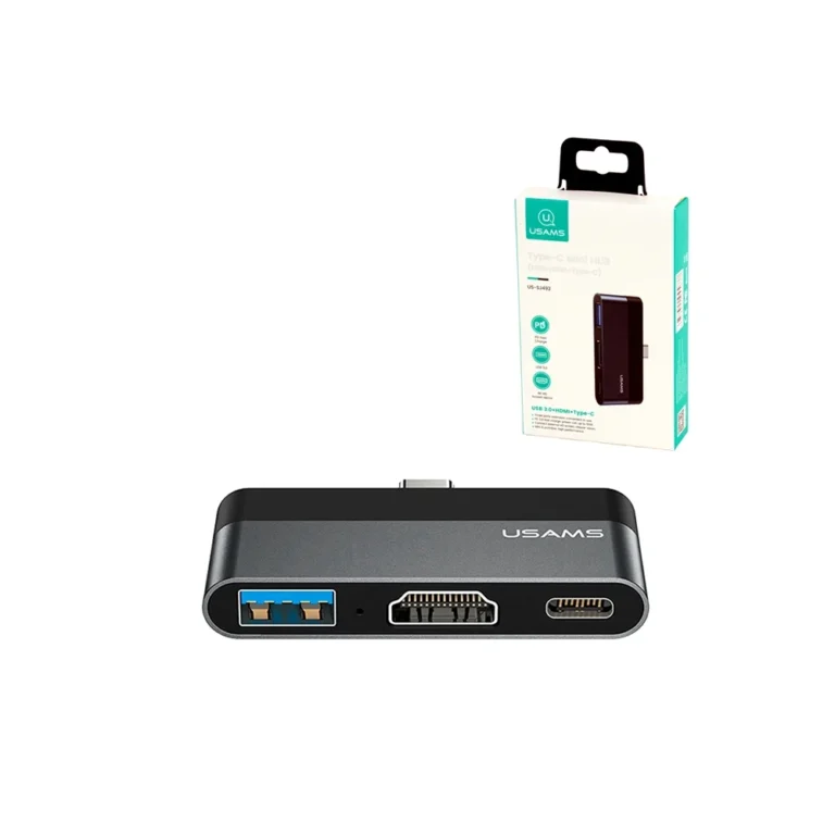 Adaptador Tipo C a HDMI - USB y PD Usams US-SJ492 Adaptador USB C a HDMI con USB 3.0 y PD de Carga - USAMS US-SJ492