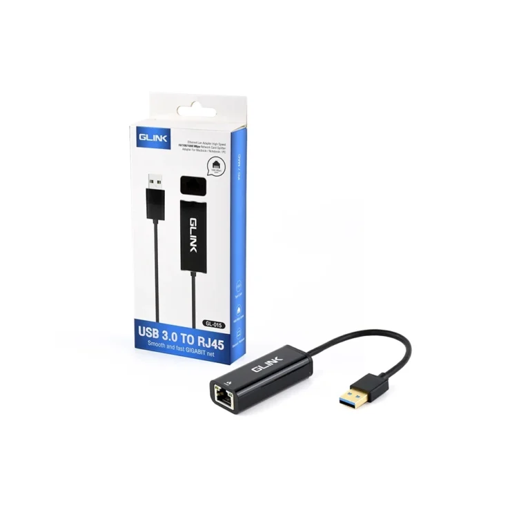 Adaptador USB 3.0 a Lan RJ45 Gigabit Glink GL-015 USB 3 a Ethernet Gigabit RJ45 Glink, Convertidor USB 3.0 a RJ45 Gigabit GL-015, Adaptador USB a RED Gigabit