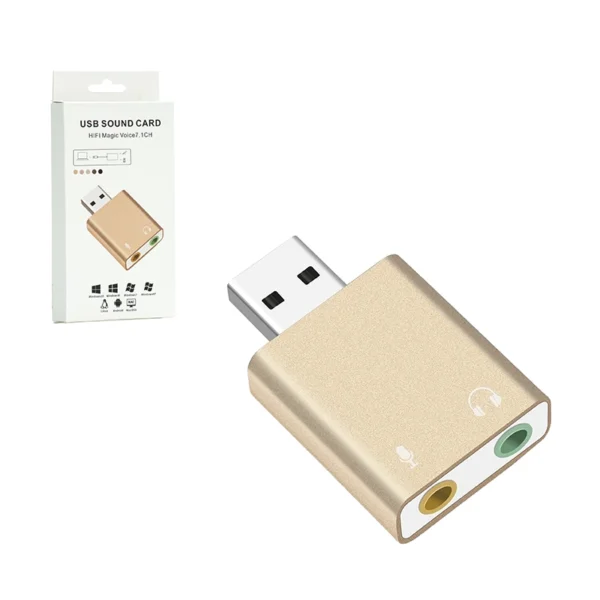 USB 2.0 a Audio - Micrófono y Auricular con Sonido Virtual 7.1 - American NET GP-215(7.10)M