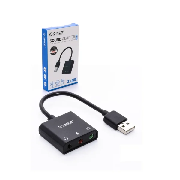 USB Audio  Orico | Adaptador de Audio Externo para PC o Laptop | ORICO SKT3 Adaptador USB 2.0 Audio Externo ORICO SKT3