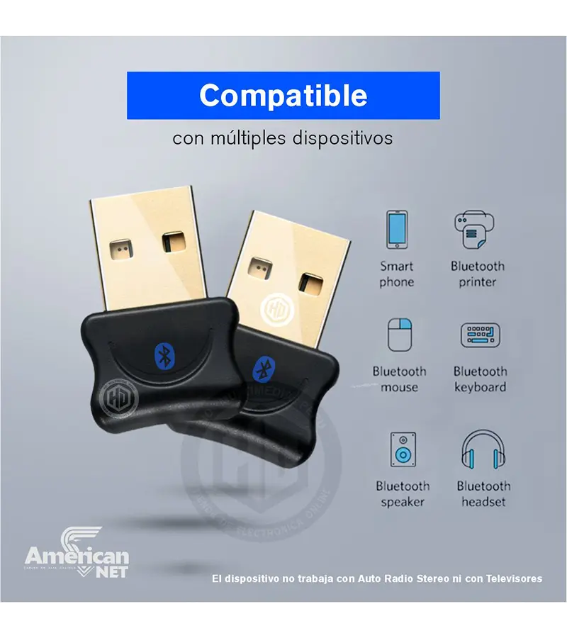 Adaptador USB Bluetooth 5.0 American Net GP-24B5