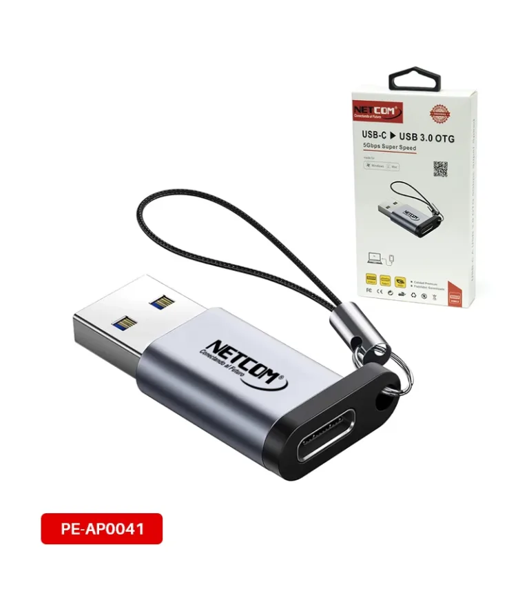Adaptador USB Tipo C Hembra a USB 3.0 Netcom PE-AP0041