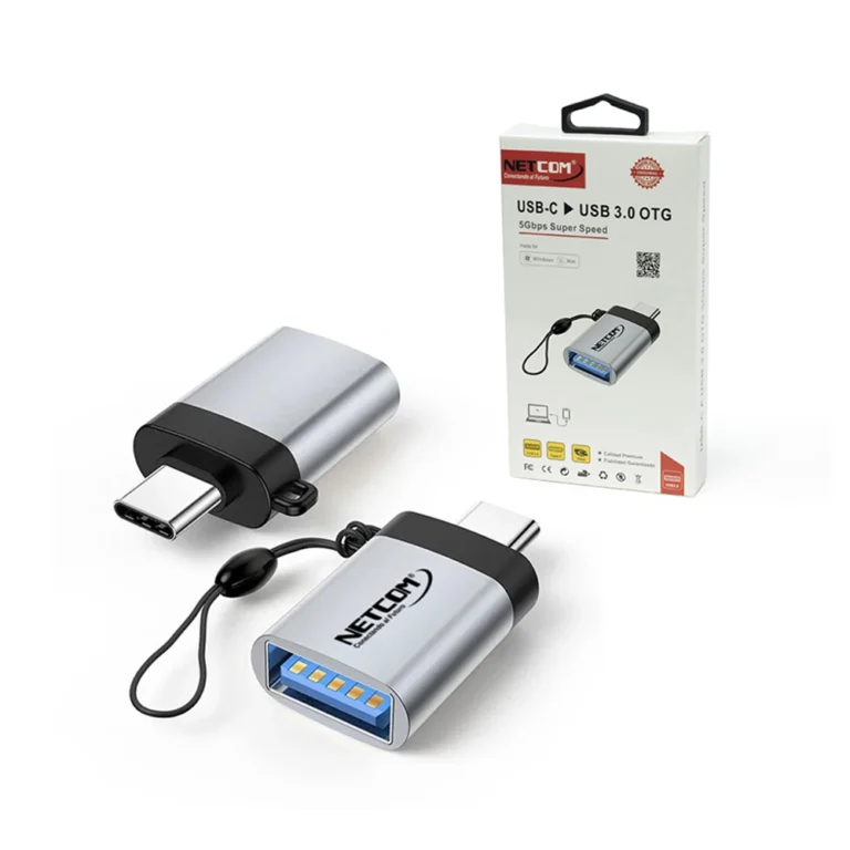 Adaptador USB C OTG - Netcom PE-AP0040 Adaptador USB Hembra a USB Tipo C Macho, USB C OTG Netcom PE-AP0040