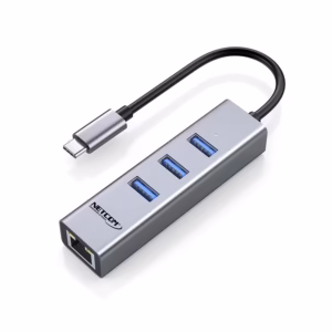 USB C a Rj45 Lan Ethernet Gigabit y Hub USB 3.0 Netcom PE-TA0144 Adaptador Usb Tipo C con Hub USB 3.0 con 1 Puerto RJ45 Lan Gigabit Netcom PE-TA0144