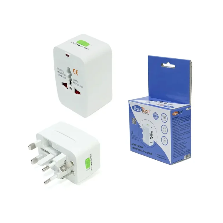 Adaptador Enchufe Universal para Viajero - Trautech PE-UP0020 Adaptador Viajero con Enchufe Universal - Trautech PE-UP0020, Adaptador de Enchufe para viajero con toma universal - Trautech PE-UP0020