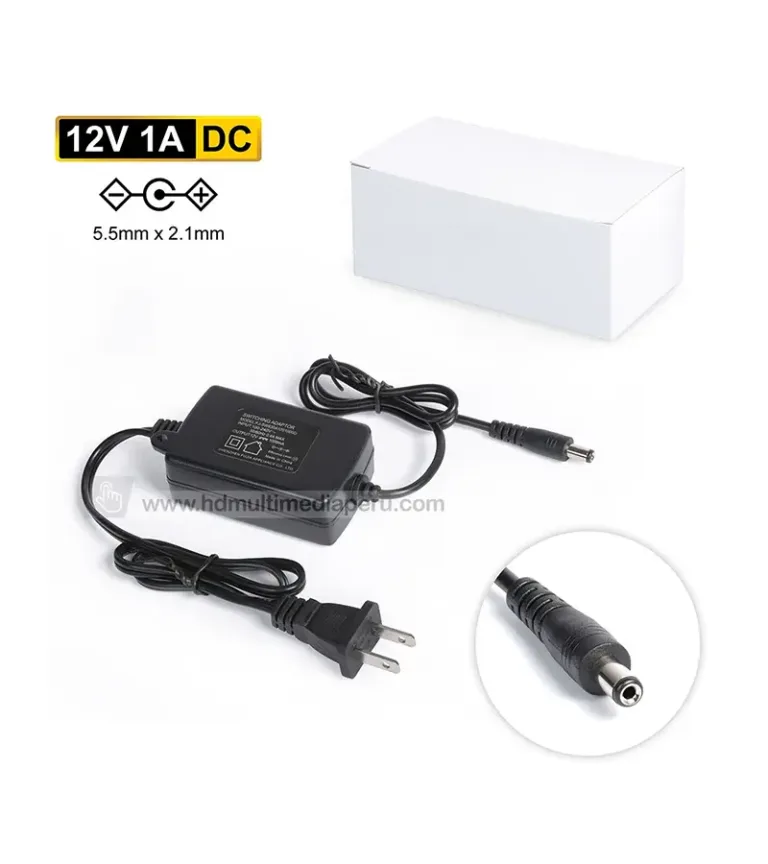Adaptador de 12V 1A  FT-CAM12v1A, Adaptador Switching Regulado de 12V DC 1A