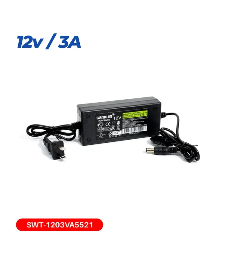 Adaptador de 12v 3A SANWIN SWT-1203VA5521, transformador de 12v 3a
