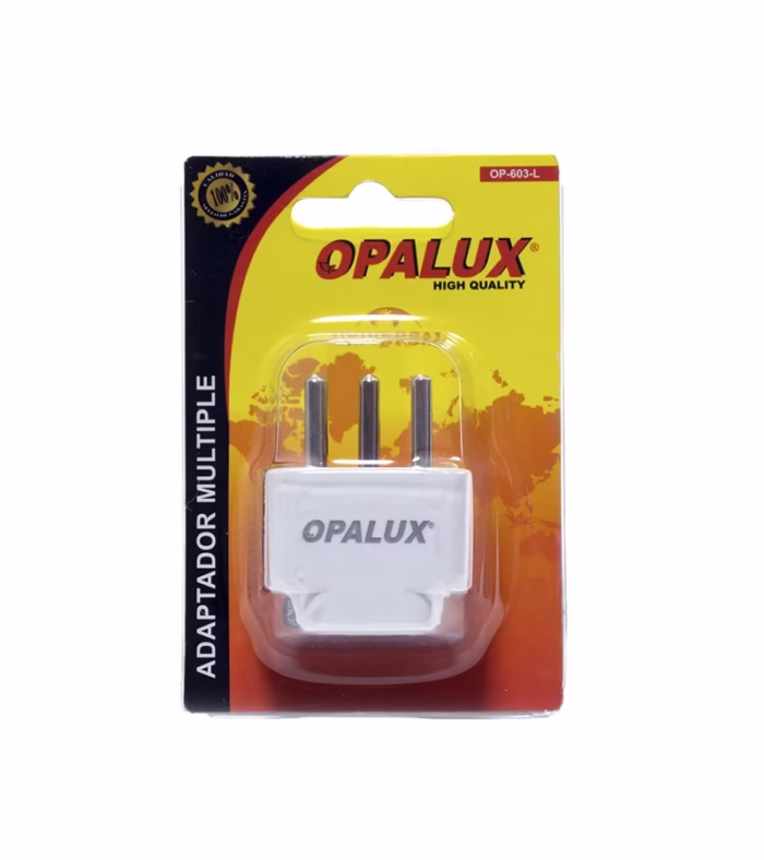 Enchufe  en Linea a Toma Universal   Opalux OP  L Adaptador de Enchufe Tipo L a Toma Universal