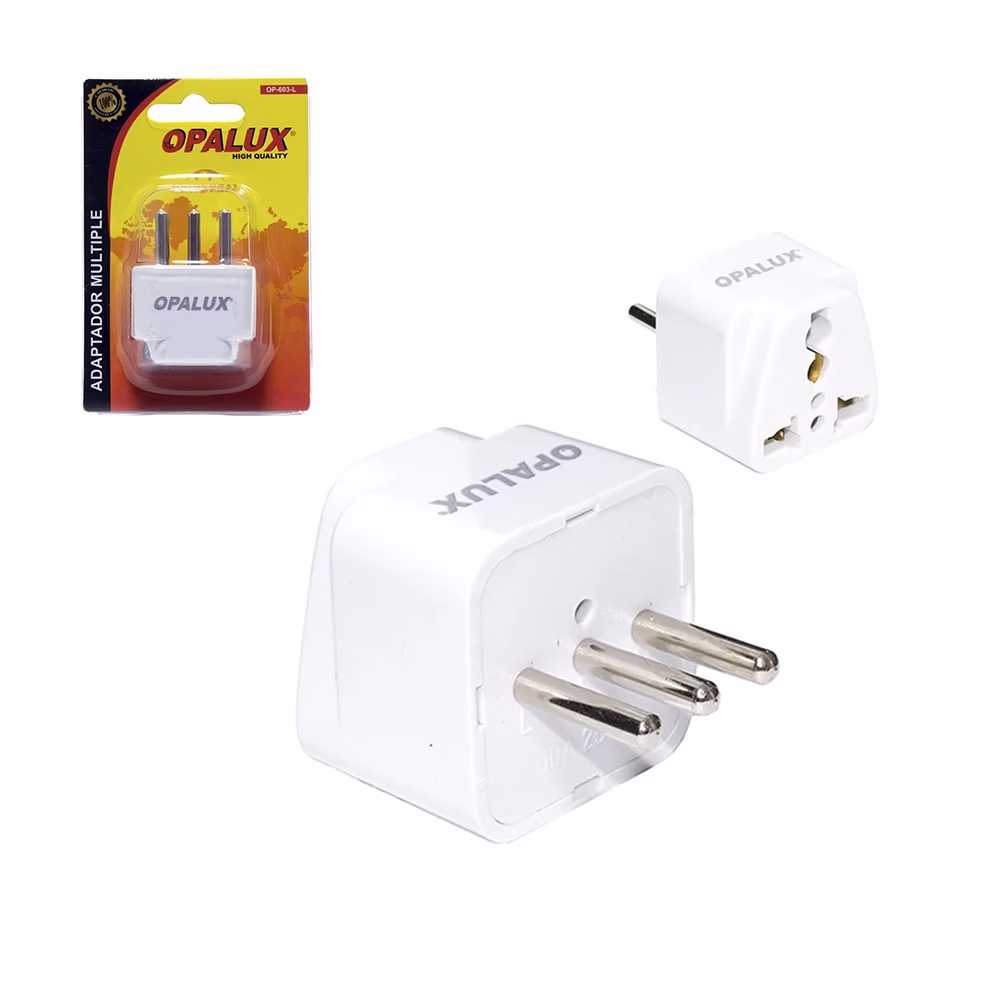 Adaptador de Enchufe  en Línea a Universal Opalux OP  L Enchufe  en Linea a Toma Universal   Opalux OP  L Adaptador de Enchufe Tipo L a Toma Universal Adaptador Universal  en Línea