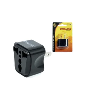 Adaptador de Enchufe Universal Opalux OP-603-A3NG - Negro Adaptador de Espiga Plana a Toma Universal, Adaptador de Enchufe Universal a Toma Americana Opalux OP-603-A3NG Adaptador de Enchufe Universal a Enchufe Plano Americano