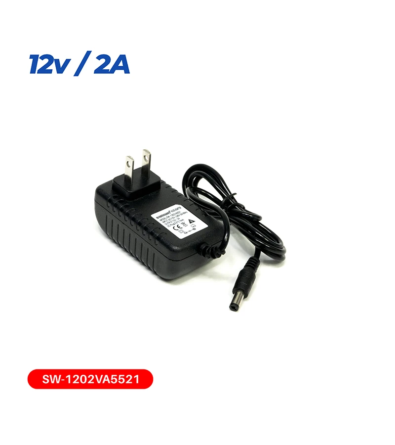 Adaptador de Voltaje 12v 2a Punta 5.5x2.1mm para CCTV - Sanwin SW-1202VA5521