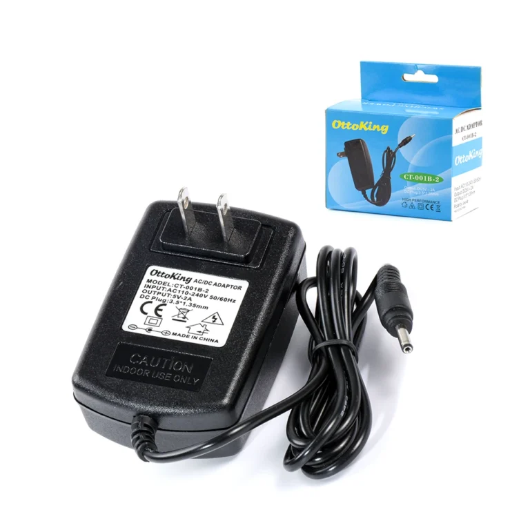 Adaptador de Voltaje 5v 2A OttoKing CT-001B-2 Adaptador de Voltaje Regulado de 5V 2A con Punta 3.5x1.35mm, Transformador para Cámara IP de 5V 2A