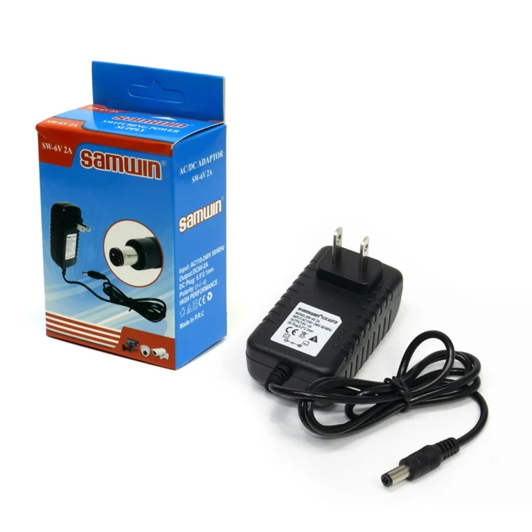 Adaptador de Voltaje 6V 2A Punta 5.5x2.1mm Sanwin SW-6V2A Transformador de 6V 2A, Regulado, ideal para Equipos Electrónicos