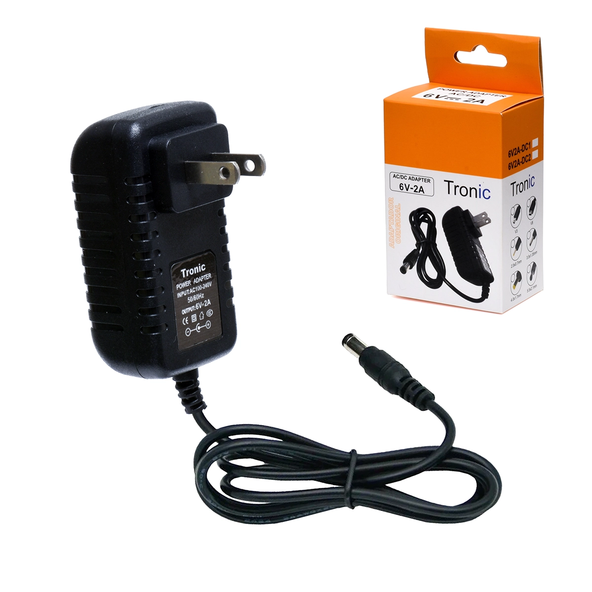 Adaptador de Voltaje 6V 2A Tronic 6V2A-DC2, Transformador de 6V 2A Punta 5.5x2.1mm