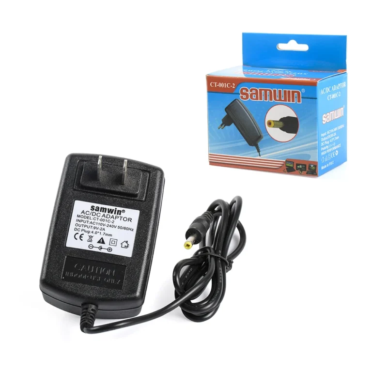 Adaptador de Voltaje 9v 2A SANWIN CT-001C-2 Fuente Regulada Adaptador de Voltaje Regulado 9V 2A, Transformador para DVD Portátil de 9V 2A, Cargador de 9v 2a para Tableta