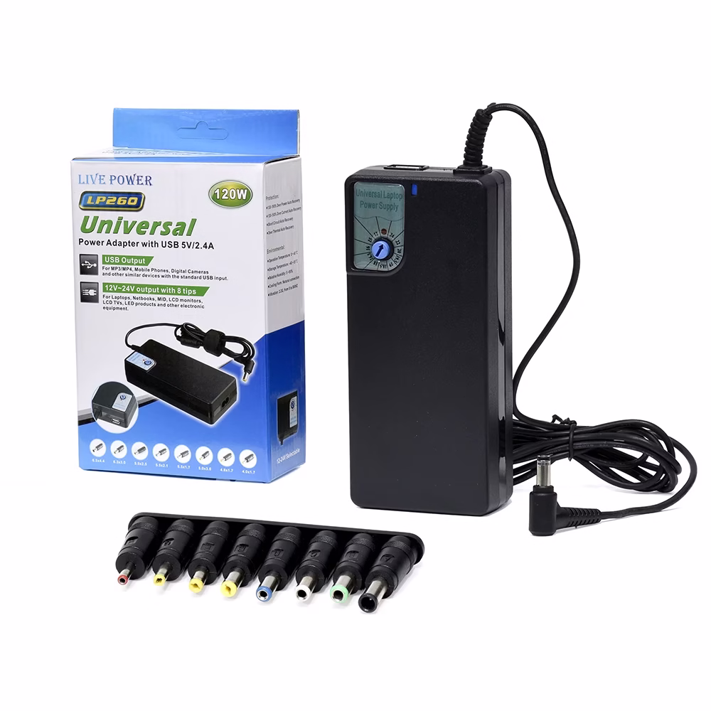 Adaptador de Voltaje Inteligente SP  Transformador Multivoltaje con Puntas intercambiables para Laptop Equipos eléctrónicos desde vvvvvvvvvvv SP