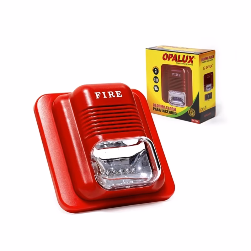 Alarma Contra Incendio con Strobo Opalux GL  | Sirena Sonora y Visual de Alta Intensidad