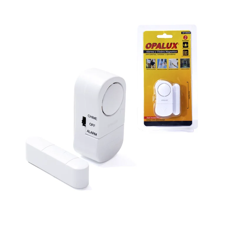 Alarma y Timbre Magnético Opalux OP-9805A Sensor Magnético con Alarma para Puertas y Ventanas, Sensor Magnético para Ventana, Sensor Magnético Sonoro para Puertas y Ventanas - Opalux OP-9085A