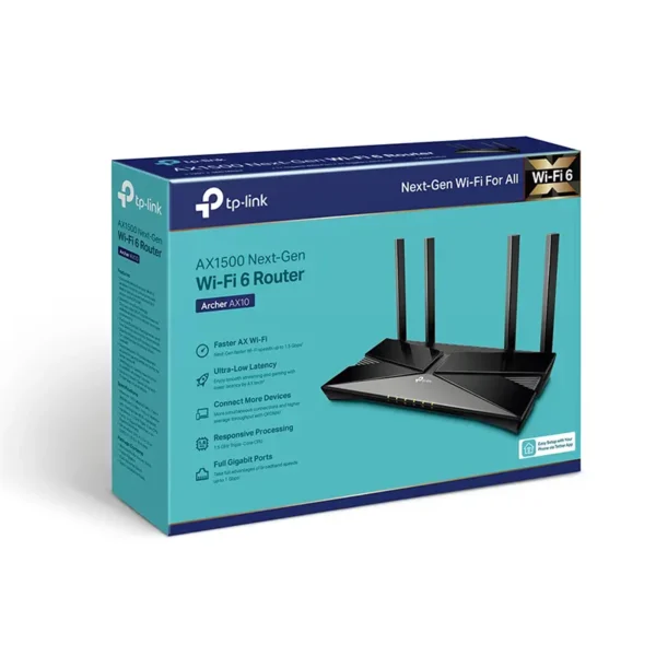 Archer AX10 Router Wi-Fi 6 TP-Link con PuertosGigabit y Doble Banda AX1500