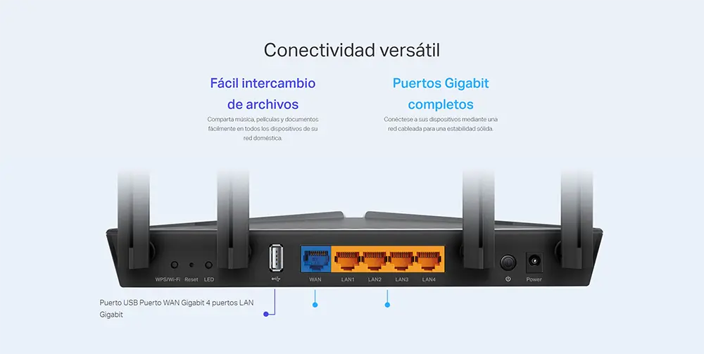 Archer AX20 Router Wi-Fi6 TP-Link Gigabit y Doble Banda AX1800