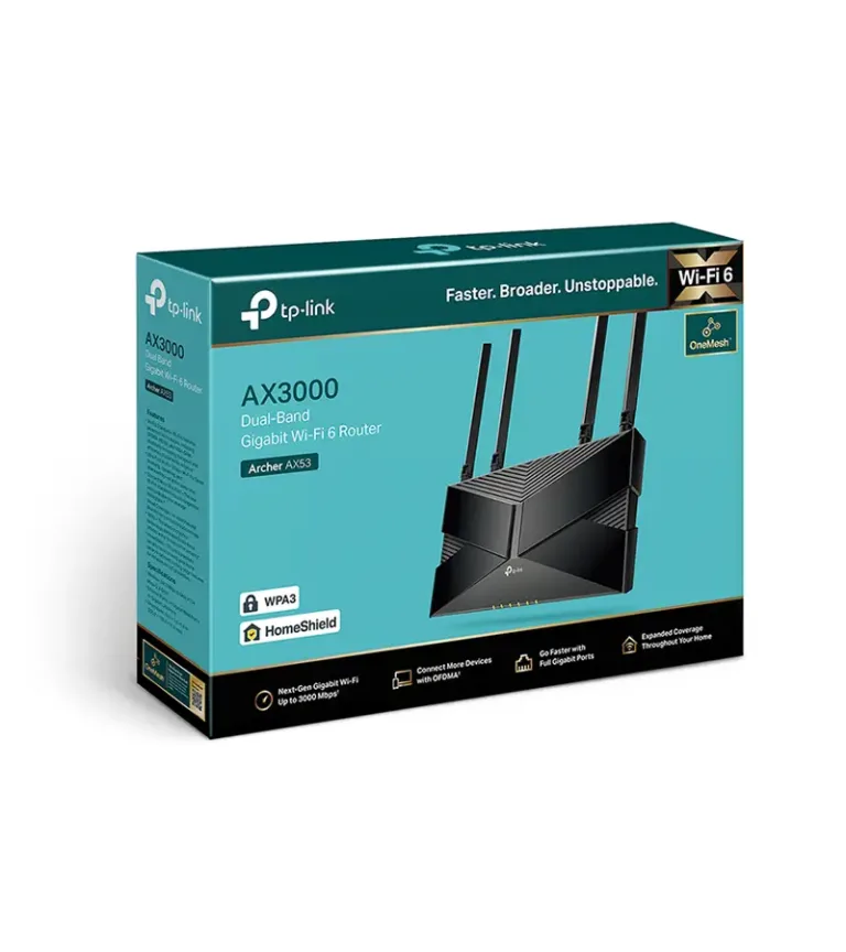 Archer AX53 Router Wi-Fi6 TP-Link con puertos Gigabit y Antenas en Doble Banda - AX3000