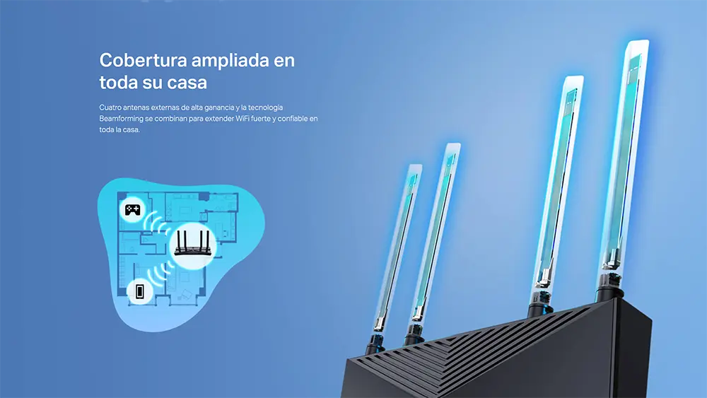 Archer AX53 Router Wi-Fi6 TP-Link con puertos Gigabit y Antenas en Doble Banda - AX3000