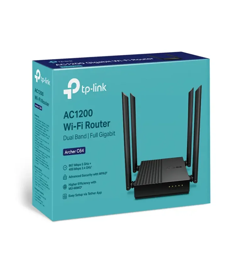 Archer C64 Router WiFi Doble Banda MU-Mimo TP-Link AC1200 Gigabit