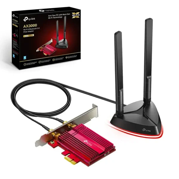 Archer TX3000E Tarjeta PCI express AX3000 Wi-Fi 6 con Bluetooth 5.0, Tarjeta Inalámbrica en Doble Banda AC3000 con Bluetooth 5.0 TX3000