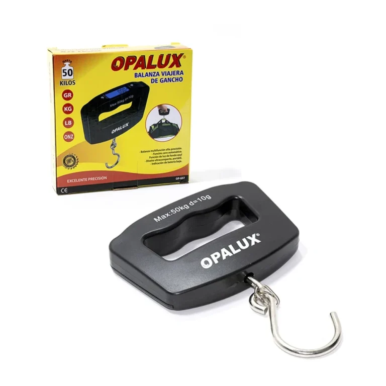 Balanza Portátil Viajero Opalux OP-607 Balanza tipo Romana con Pantalla LED Opalux OP-607, BALANZA PORTATIL para viajero con Soporte hasta 50KG
