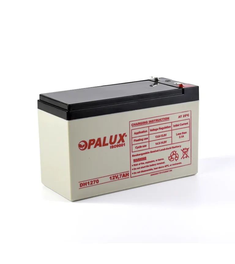 Batería 12V 7AH Opalux DH1270, Batería Seca Recargable 12V 7A, Batería ácido de Plomo 12V 7A DH1270 
