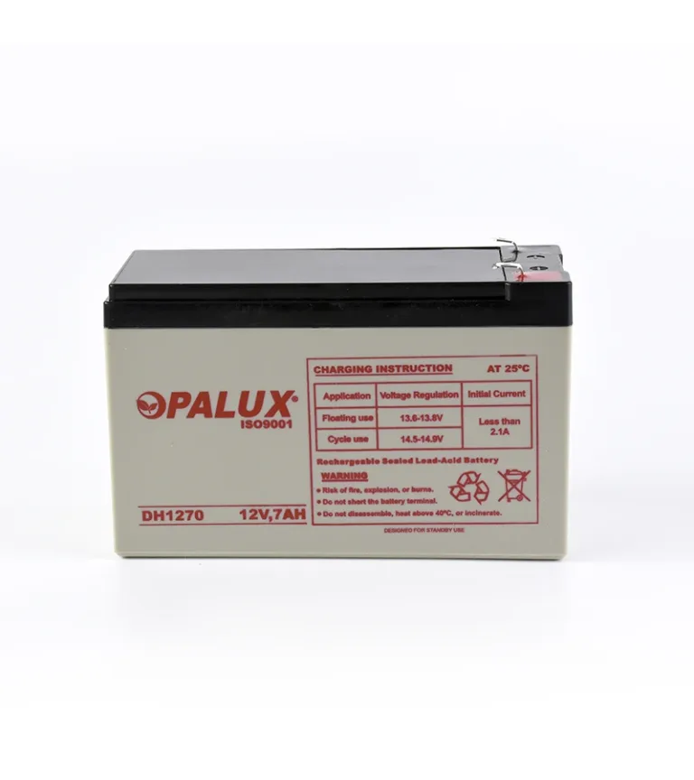 Batería 12V 7AH Opalux DH1270, Batería Seca Recargable 12V 7A, Batería ácido de Plomo 12V 7A DH1270 