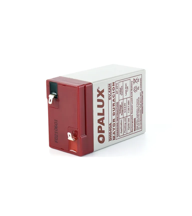 Batería Seca Recargable 6V 4Ah Opalux, Batería ácido de Plomo 6V 4A DH640A