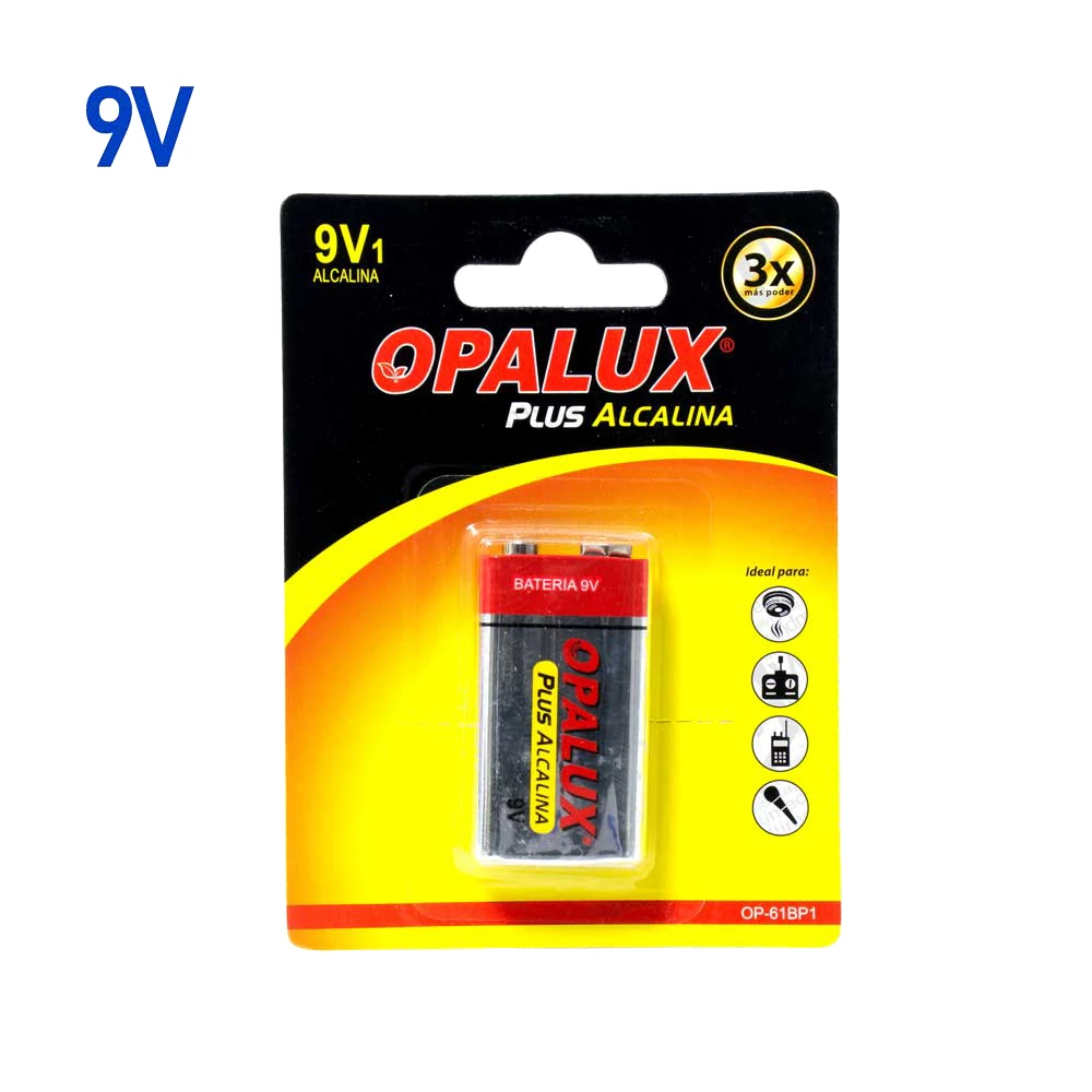 Batería de 9V Alcalina Opalux OP-61BP1